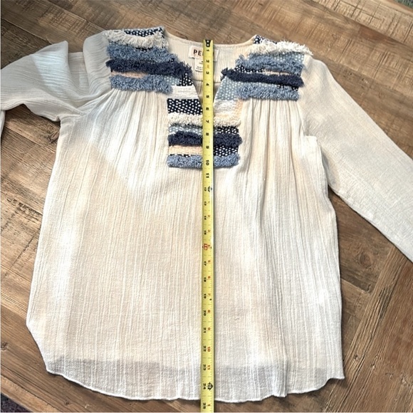 Pepin Anthropologie Cream Textured Women's Top. Women’s Sz-M - Picture 11 of 13